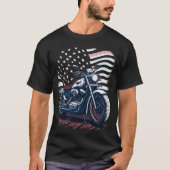 USA American Flag Rider Motorcycle Veteran Biker T-Shirt (Vorderseite)