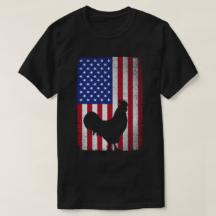 USA American Flag Rooster Lover 4. Juli T-Shirt