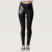 USA American Flag Sexy Design Black Side Strip Leggings (Vorderseite)