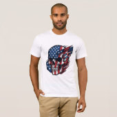 USA American Flag Skull Men's Patriotic T-Shirt (Vorne ganz)