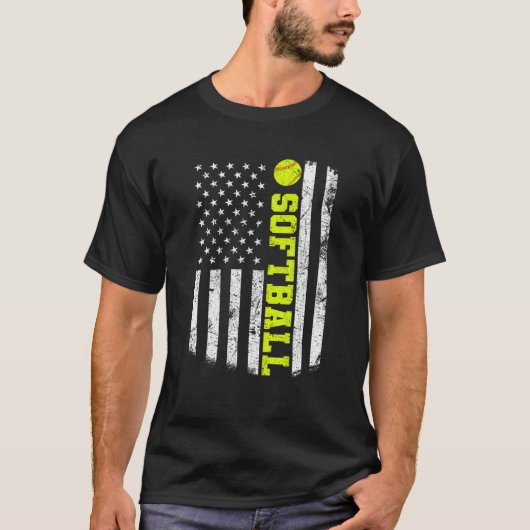 USA American Flag Softball T-Shirt (Vorderseite)