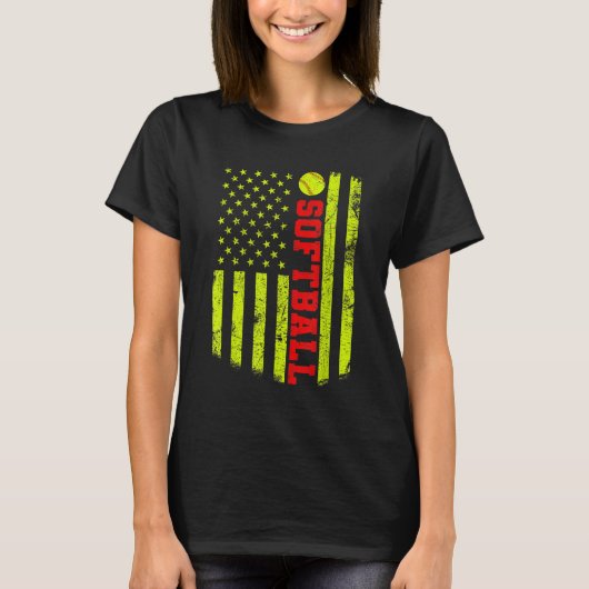 USA American Flag Softball T-Shirt (Vorderseite)