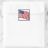 USA American Flag Square Sticker – Blue Border  (Tasche)