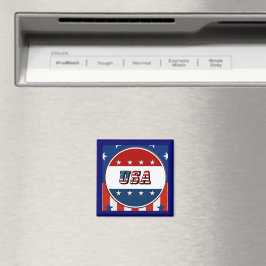 USA - American Flag Stars Circle #2 Refrig Magnet