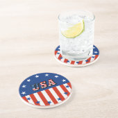 USA - American Flag Stars Circle Beverage Coasters Getränkeuntersetzer (Seite)