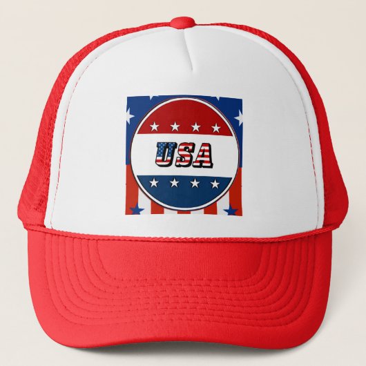 USA - American Flag Stars in Circle #2 Trucker Hat Truckerkappe (Vorderseite)