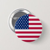 USA American Flag Stars Stripes Patriotic Button (Vorne & Hinten)