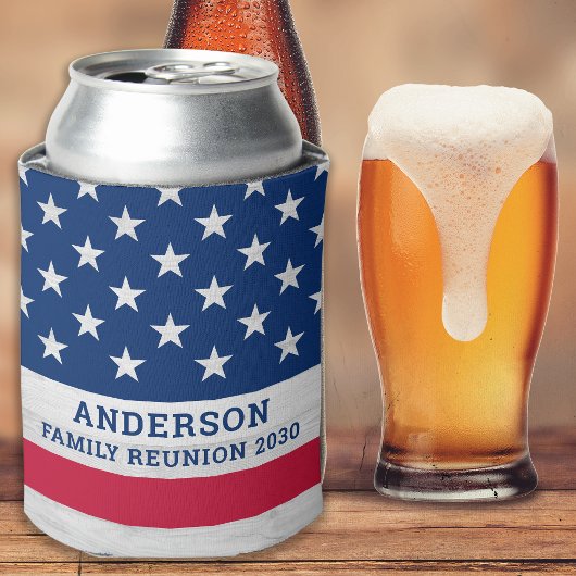 USA American Flag Stars Stripes Patriotic Family Dosenkühler