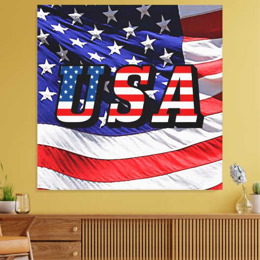 USA - American Flag Stretched Canvas Print Leinwanddruck (Insitu (Wohnzimmer))