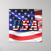 USA - American Flag Stretched Canvas Print Leinwanddruck (Vorderseite)