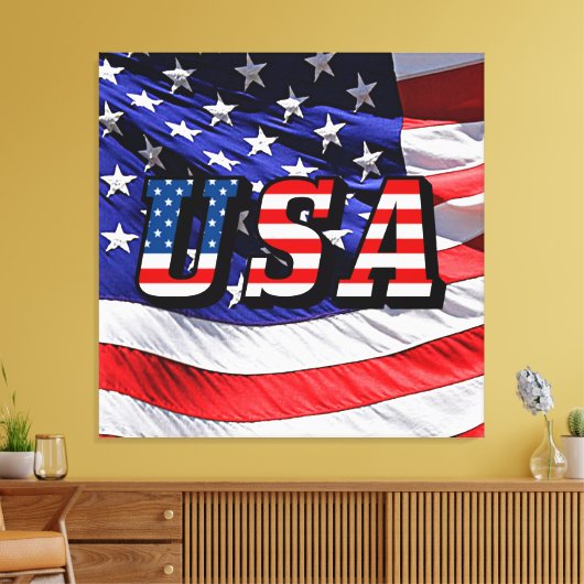 USA - American Flag Stretched Canvas Print Leinwanddruck (Insitu (Wohnzimmer))