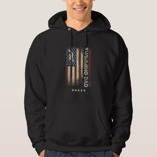 USA American Flag   Swimming Dad Hoodie (Vorderseite)