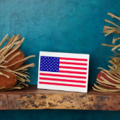 USA American Flag Tabletop Plaque mit Easel Fotoplatte (Seite)