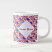 USA American Flag Tile Red Personalisiert Jumbo-Tasse (Rechts)