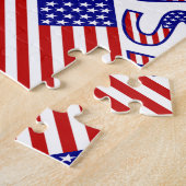 USA American Flag Tile Red Personalisiert Puzzle (Seite)