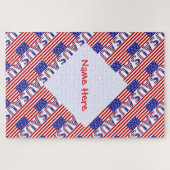 USA American Flag Tile Red Personalisiert Puzzle (Horizontal)
