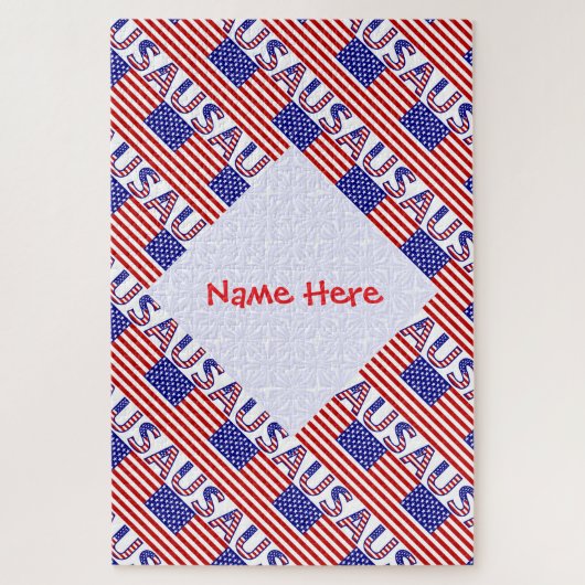 USA American Flag Tile Red Personalisiert Puzzle (Vertikal)