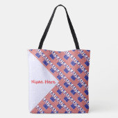 USA American Flag Tile Red Personalisiert Tasche (Rückseite)
