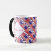 USA American Flag Tile Red Personalisiert Verwandlungstasse (Vorderseite Links)