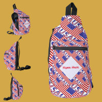 USA American Flag Tíled Red Personalization