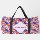 USA American Flag Tíled Red Personalization Duffle Bag (Vorderseite)