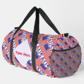 USA American Flag Tíled Red Personalization Duffle Bag (Rechte Ecke)