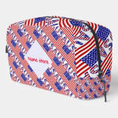USA American Flag Tíled Red Personalization Waschbeutel (Rechte Ecke)