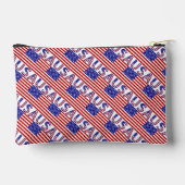 USA American Flag Tíled Red Personalization Zubehörtasche (Rückseite)
