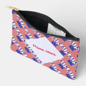 USA American Flag Tíled Red Personalization Zubehörtasche (Offen)