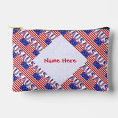 USA American Flag Tíled Red Personalization Zubehörtasche (Vorderseite)