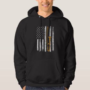 USA American Flag Trombone - Trombonist Music Lieb Hoodie