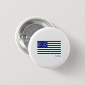 USA American Flag White Patriotic Button (Vorne & Hinten)