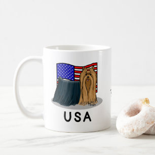 USA American Flag Yorkshire Terrier (Yorkie) Dog Kaffeetasse