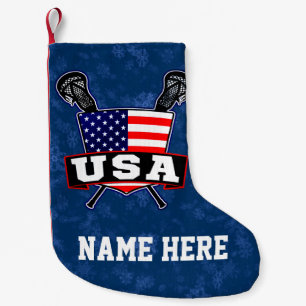 USA American Lacrosse Flag Weihnachtsfeiertag Stru Kleiner Weihnachtsstrumpf