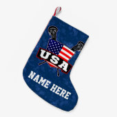 USA American Lacrosse Flag Weihnachtsfeiertag Stru Kleiner Weihnachtsstrumpf (Vorderansicht (hängend))