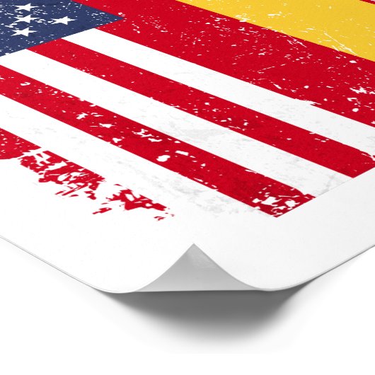 USA American Spain Flag Spanish Poster (Ecke)