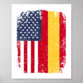 USA American Spain Flag Spanish Poster (Vorne)