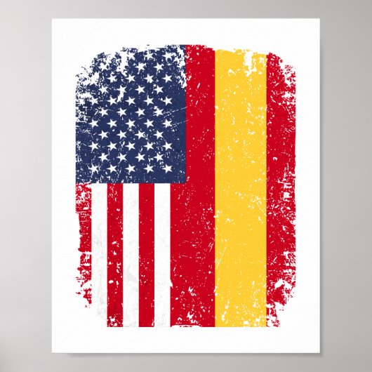 USA American Spain Flag Spanish Poster (Vorne)