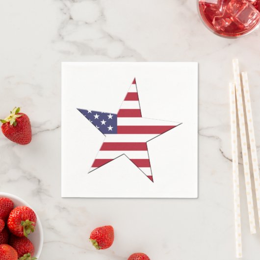USA American Star mit US Flagge Patriotic Serviette (Beispiel)