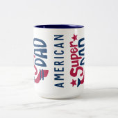 USA American SUPER VATER RED White Blue Patriotic Zweifarbige Tasse (Mittel)