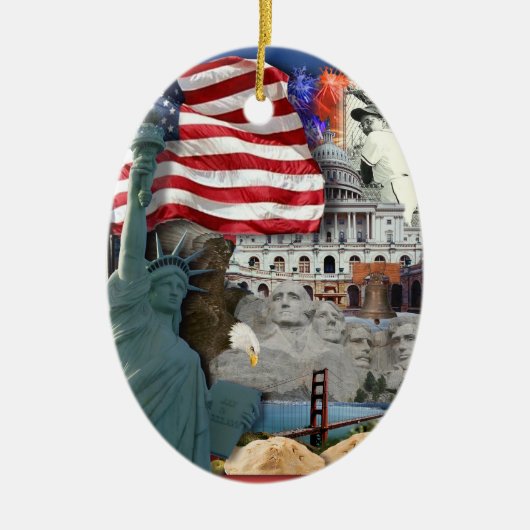 USA American Symbols Keramik Ornament (Vorne)