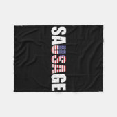 Usa American Wurst Funny  Fleecedecke (Vorderseite (Horizontal))