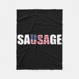 Usa American Wurst Funny  Fleecedecke