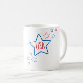 Usa Americana Fourth Of July Shooting Stars Kaffeetasse (VorderseiteRechts)