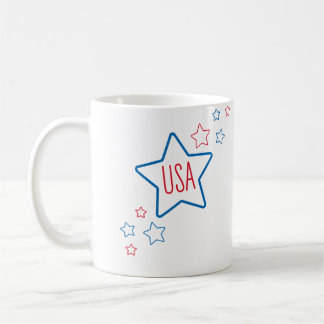 Usa Americana Fourth Of July Shooting Stars Kaffeetasse