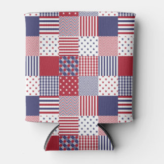 USA Americana Patchwork Red White & Blue Dosenkühler
