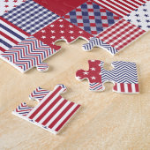 USA Americana Patchwork Red White & Blue Puzzle (Seite)
