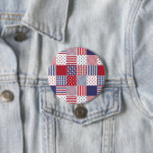 USA-AmericanaPatchwork-rotes weißes u. blau Button (Beispiel)