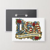 USA America's 250th Anniversary Button (Vorderseite/Rückseite)