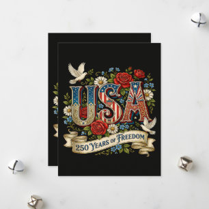 USA Amerika 1776-2026 250 Jahre Freiheit Feiertagskarte